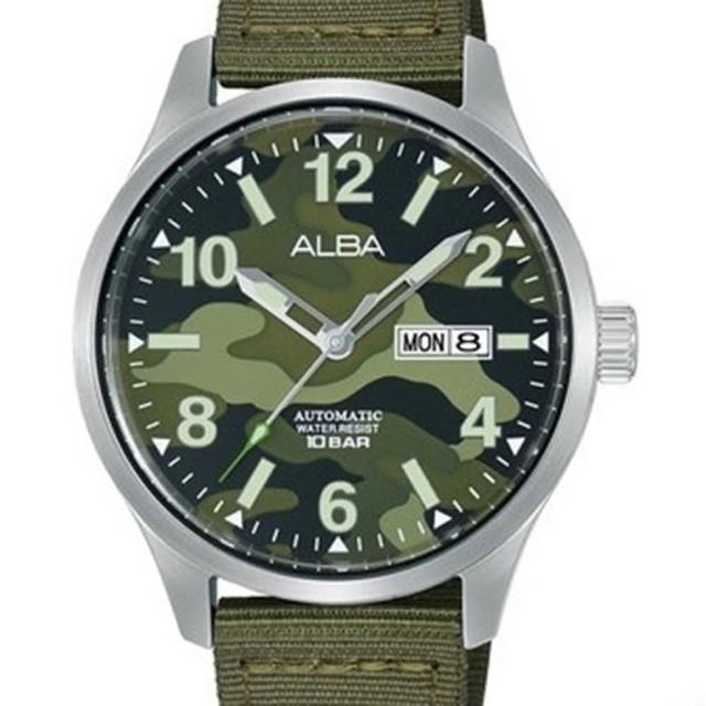 【ALBA】雅柏官方授權A1 男 迷彩軍風帆布自動上鍊機械腕錶-42mm(AL4267X1)