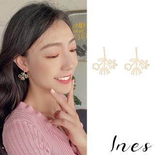 【INES】S925銀針耳環 縷空耳環/韓國設計S925銀針清新趣味縷空花朵造型耳環(3款任選)