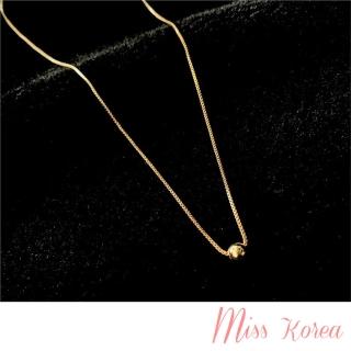 【MISS KOREA】韓國設計經典百搭細緻小金豆造型項鍊(小金豆項鍊)