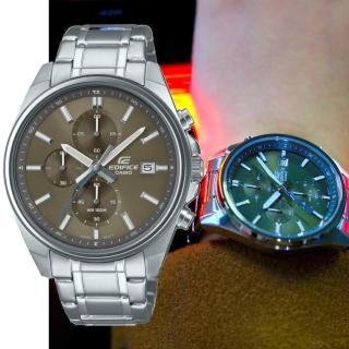 【CASIO 卡西歐】EDIFICE 經典款 三眼計時腕錶(EFV-610D-5CV)