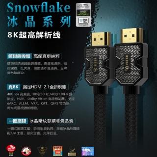 【FIBBR】菲伯爾 Snowflake 冰晶系列鍍銀 8K HDMI 2.1(3米)