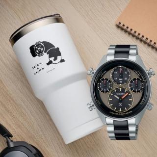 【SEIKO 精工】Prospex 限量款40週年太陽能計時男錶/咖啡x雙色42mm(SFJ005P1/8A50-00C0N)