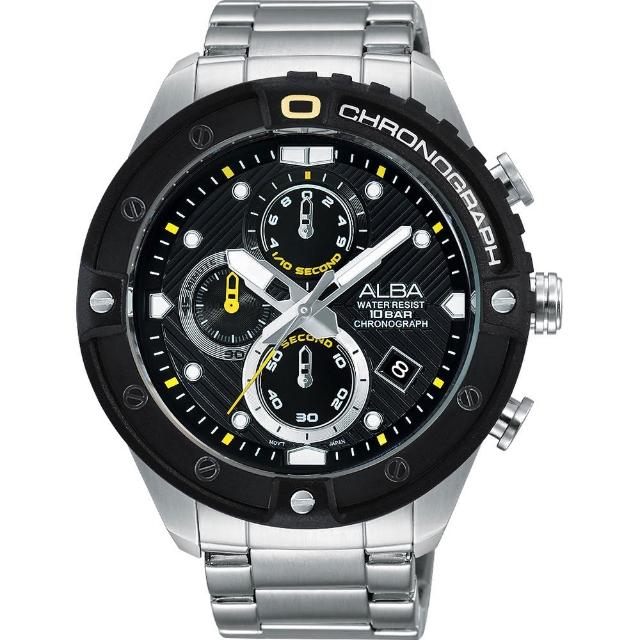 【ALBA】雅柏官方授權A1 時尚運動計時腕錶-46mm(AM3323X1)