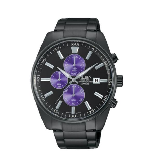 【ALBA】雅柏官方授權A1 對錶系列 男款 施華洛世奇三眼 石英腕錶-43mm(AM3247X1)