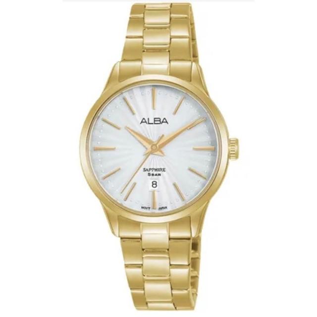【ALBA】雅柏官方授權A1 女 復古金色時尚 石英腕錶-29mm(AH7W36X5)