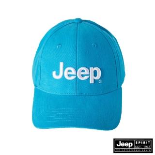 【JEEP】品牌LOGO刺繡休閒棒球帽(藍)
