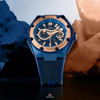 【NSQUARE】SNAKE KING蛇皇系列 尊爵皇家鈷藍蛇紋機械腕錶 46mm大錶面(G0471-N10.21)