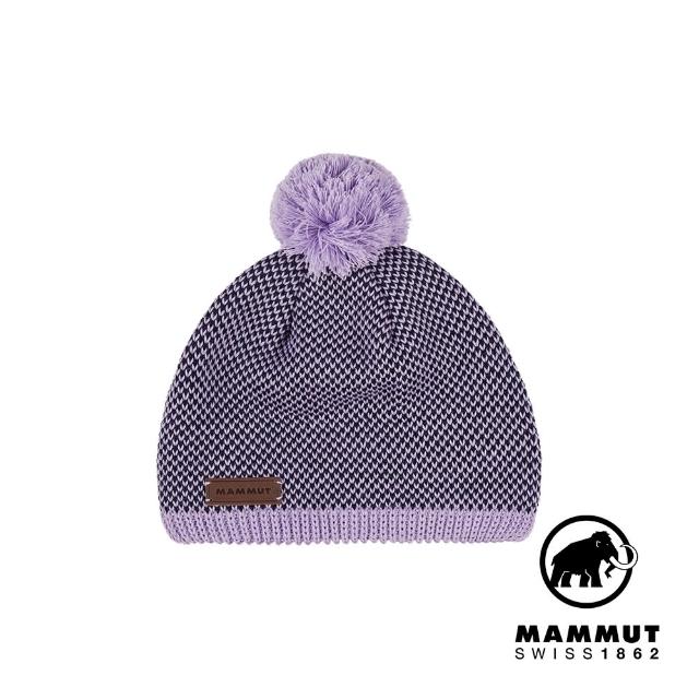 【Mammut 長毛象】Snow Beanie 保暖針織毛球羊毛帽 星系紫/海洋藍 #1191-01120
