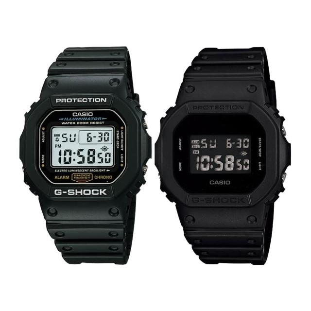 【CASIO 卡西歐】暢銷經典電子錶1+1獨家組合(DW-5600BB-1+DW