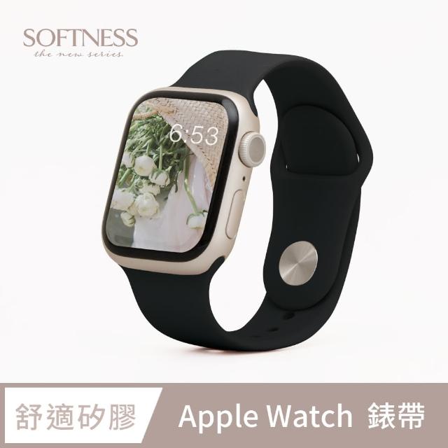 【General】Apple Watch 錶帶 Ultra 2/Ultra 簡約舒適防水矽膠壓扣運動錶帶(極致黑)