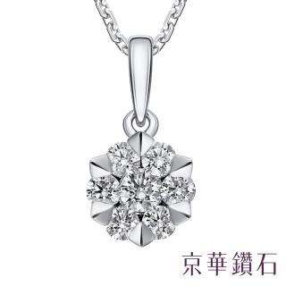 【Emperor Diamond 京華鑽石】18K 共0.22克拉 鑽石項鍊 墜飾 冰雪