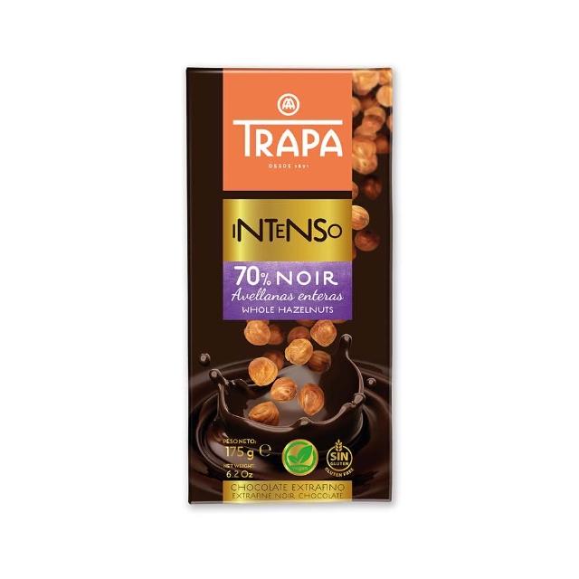 即期品【西班牙Trapa】整顆榛果70%黑巧克力175g(效期：2024/12/31)
