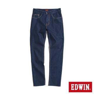 【EDWIN】男裝 EDGE x JERSEYS迦績 皮條窄管直筒牛仔褲(原藍色)