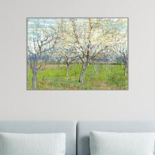 《桃紅色果樹園》梵谷．後印象派 世界名畫 經典名畫 風景油畫-無框60x80CM