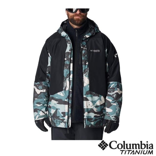 【Columbia 哥倫比亞 官方旗艦】男款-Highland SummitOmni-Tech防水金鋁點連帽外套-幾何印花(UWE88530GE/
