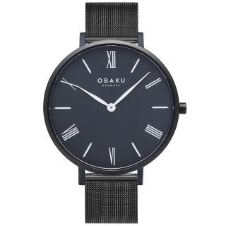 【OBAKU】羅馬時刻淑女米蘭時尚腕錶-全黑(V283LXBBMB)