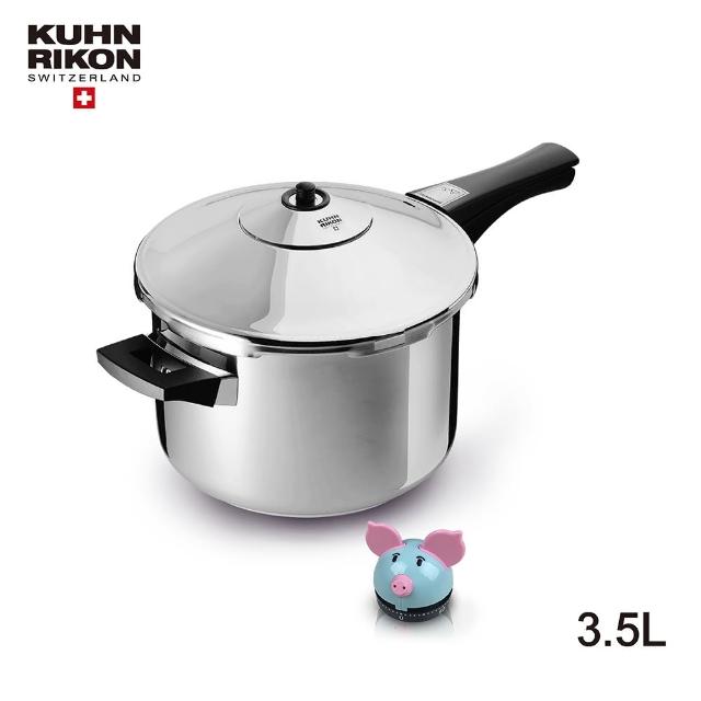 【瑞康屋Kuhn Rikon】瑞士壓力鍋單柄3.5L(+UCOM超萌粉彩豬計時器)