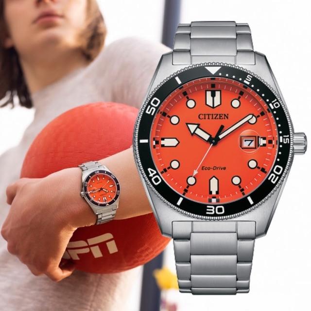 【CITIZEN 星辰】GENTS 玩味風格時尚腕錶-橘43mm(AW1760-81X)