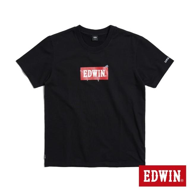【EDWIN】男裝 光照魔術BOX短袖T恤(黑色)