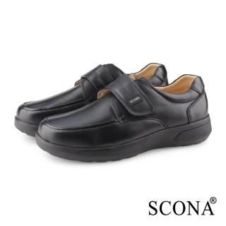 【SCONA 蘇格南】全真皮 都會時尚側帶商務鞋(黑色 0879-1)