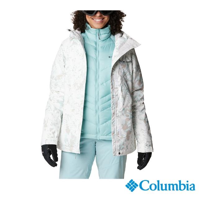 【Columbia 哥倫比亞 官方旗艦】女款-WhirlibirdOmni-TechOT防水鋁點保暖兩件式外套-印花色(UWR06350QX/H