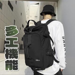 【RH】黑色機能多工手提後背包(大容量/多用途/簡單好用好裝)