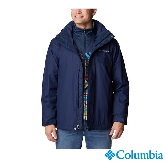 【Columbia 哥倫比亞 官方旗艦】男款-BugabooOmni-TechOT防水鋁點保暖兩件式外套-深藍(UWE12730NY/HF)