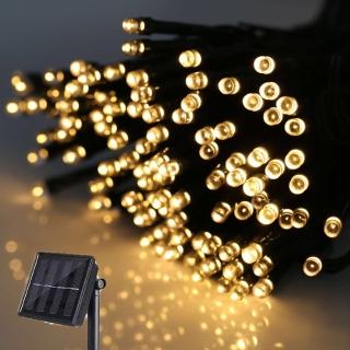黑款100LED太陽能燈串1組(聖誕節 氣球派對 佈置 庭院燈 萬聖節 燈飾 樹燈 裝飾燈)