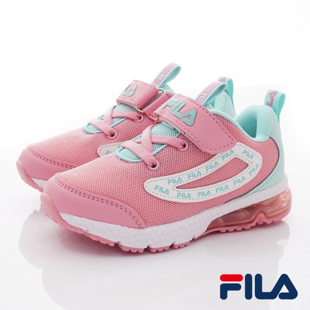 【童鞋520】FILA童鞋-半氣墊運動慢跑鞋款(2-J824V-533粉藍-16-22cm)