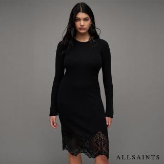 【ALLSAINTS】MILLY 蕾絲羊毛針織貼合短洋裝 WD044Z(修身版型)