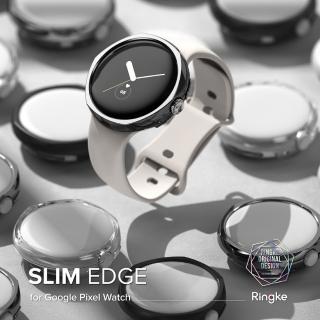 【Ringke】Google Pixel Watch 41mm Slim Edge 稜邊輕薄手錶保護殼 透明 霧黑 深灰－2入(Rearth)