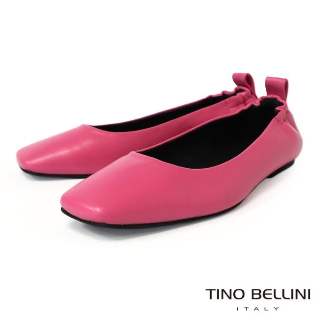 【TINO BELLINI 貝里尼】義大利進口素面方頭平底鞋FSBT014(玫瑰粉)