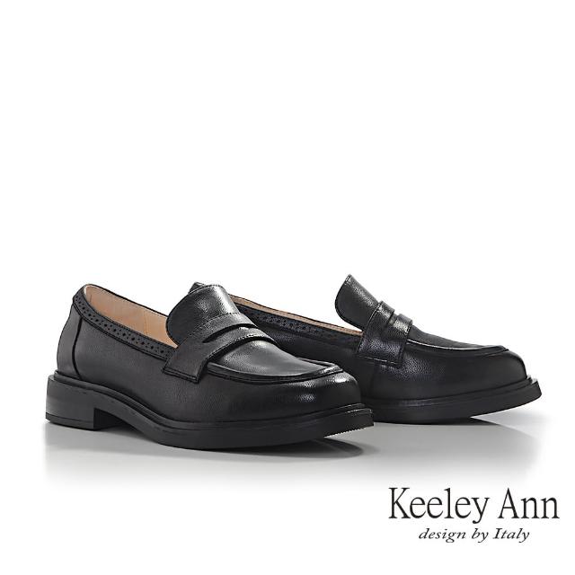 【Keeley Ann】簡約素面樂福鞋(黑色375137310-Ann系列)
