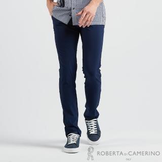 【ROBERTA 諾貝達】台灣製男裝 休閒活力 窄管彈性休閒褲(藍)