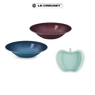 【Le Creuset】瓷器東京款義麵盤25cm-2入(贈迷你蘋果造型烤盤-無盒)