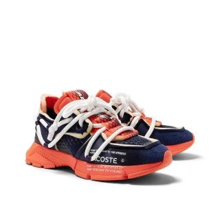 【LACOSTE】男慢跑鞋L003 ACTIVE RWY 藍橘 透氣網面 運動鞋 潮流休閒(46SMA0004_325)