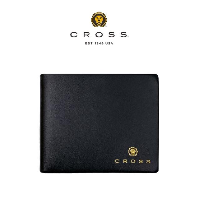 【CROSS】頂級NAPPA小牛皮素面8卡皮夾 洛非諾系列(黑色 贈禮盒提袋)