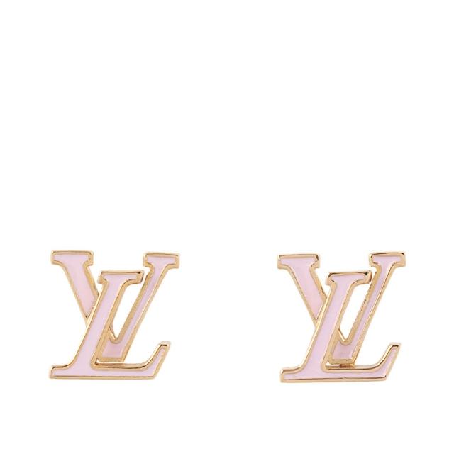 【Louis Vuitton 路易威登】LV ICONIC LOGO 金屬及琺瑯針式耳環(M01136)