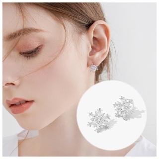 【HaNA 梨花】韓國聖誕節之禮．白金色鋯石雪花耳環
