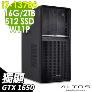 【Acer 宏碁】i7 GTX1650繪圖工作站(Altos P130F9/i7-13700/16G/512SSD+2TB/GTX1650/W11P)