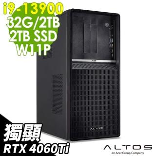 【Acer 宏碁】i9 RTX4060Ti繪圖工作站(Altos P130F9/i9-13900/32G/2TSSD+2TB/RTX4060Ti/W11P)