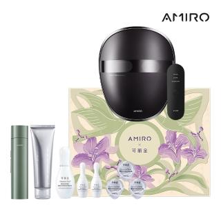 【AMIRO】嫩膚時光面罩＋限量聯名款 時光機 拉提美容儀 R1 PRO MAX套裝禮盒-可麗金綠(電子面膜 美容儀)