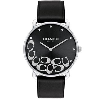 【COACH】官方授權經銷商 Elliot 時尚金屬光C字石英手錶-36mm 新年禮物(14504336)