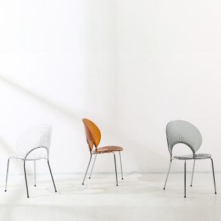 【HappyLife】浪漫貝殼椅 多色 Y11459(椅子 餐椅 壓克力椅 塑膠椅 凳子 晶透明椅子 ins風椅子)