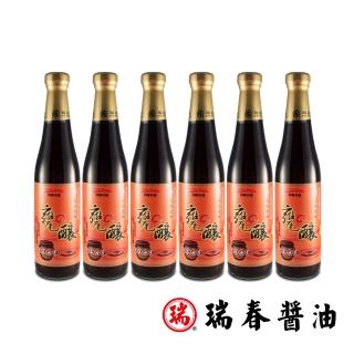 【瑞春醬油】甕釀黑豆油膏420mlx6瓶(黑豆純釀造)