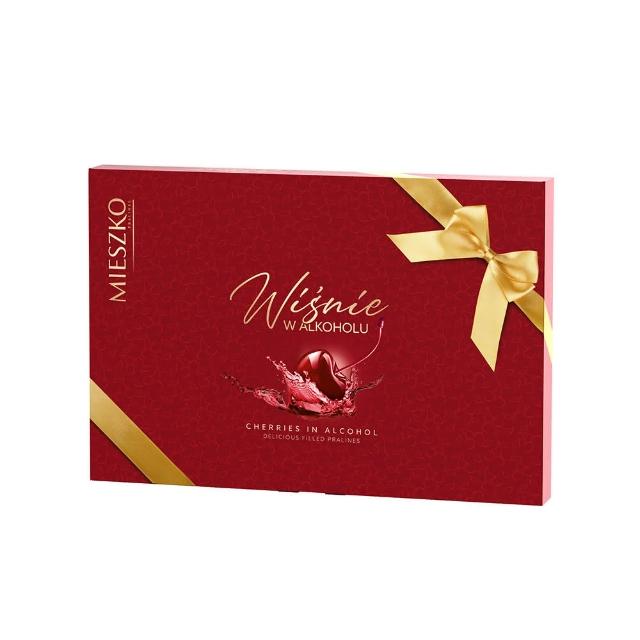【Mieszko美仕格】櫻桃果酒心巧克力緞帶禮盒142g
