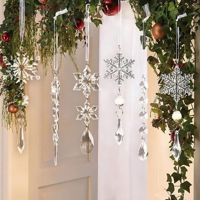 【子玄】雪花 雪花裝飾 冰條 聖誕樹裝飾(聖誕樹掛飾 櫥窗裝飾 冰條佈置)