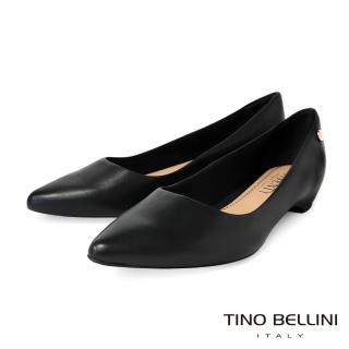 【TINO BELLINI 貝里尼】巴西進口素面尖頭增高平底鞋FSBV008A(黑色)