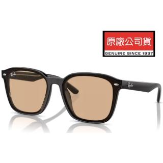 【RayBan 雷朋】亞洲版 時尚太陽眼鏡 舒適加高鼻翼設計 RB4392D 601/93 黑框抗UV淺棕鏡片 公司貨