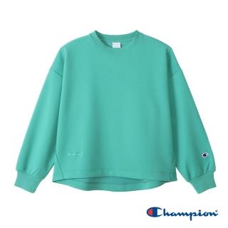 【Champion】官方直營-素色刺繡LOGO大學T-女(淺綠色)